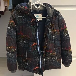 Boys Boden Dinosaur Puffer Coat